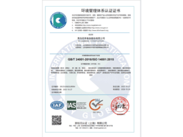 环境管理体系认证证书中文版