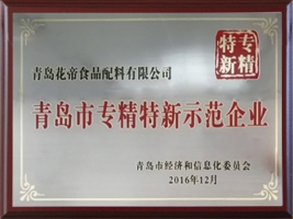 青岛市专精特新示范企业证书