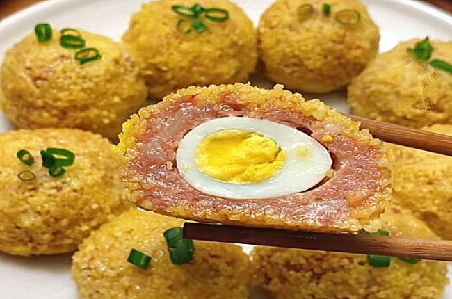 鹌鹑蛋小米肉圆子