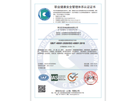 职业健康安全管理体系认证证书中文